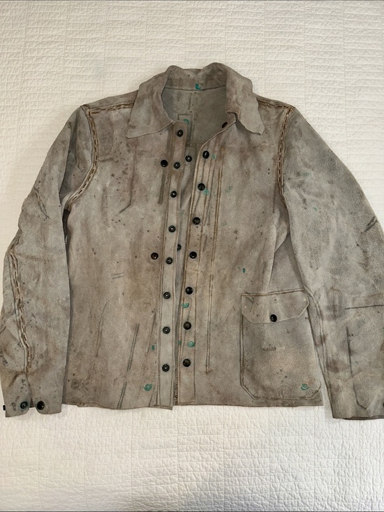 Mountaineer Leathers Other - Distressed Chore Coat Snap Suede Cowhide Welding Jacket Industrial Workwear